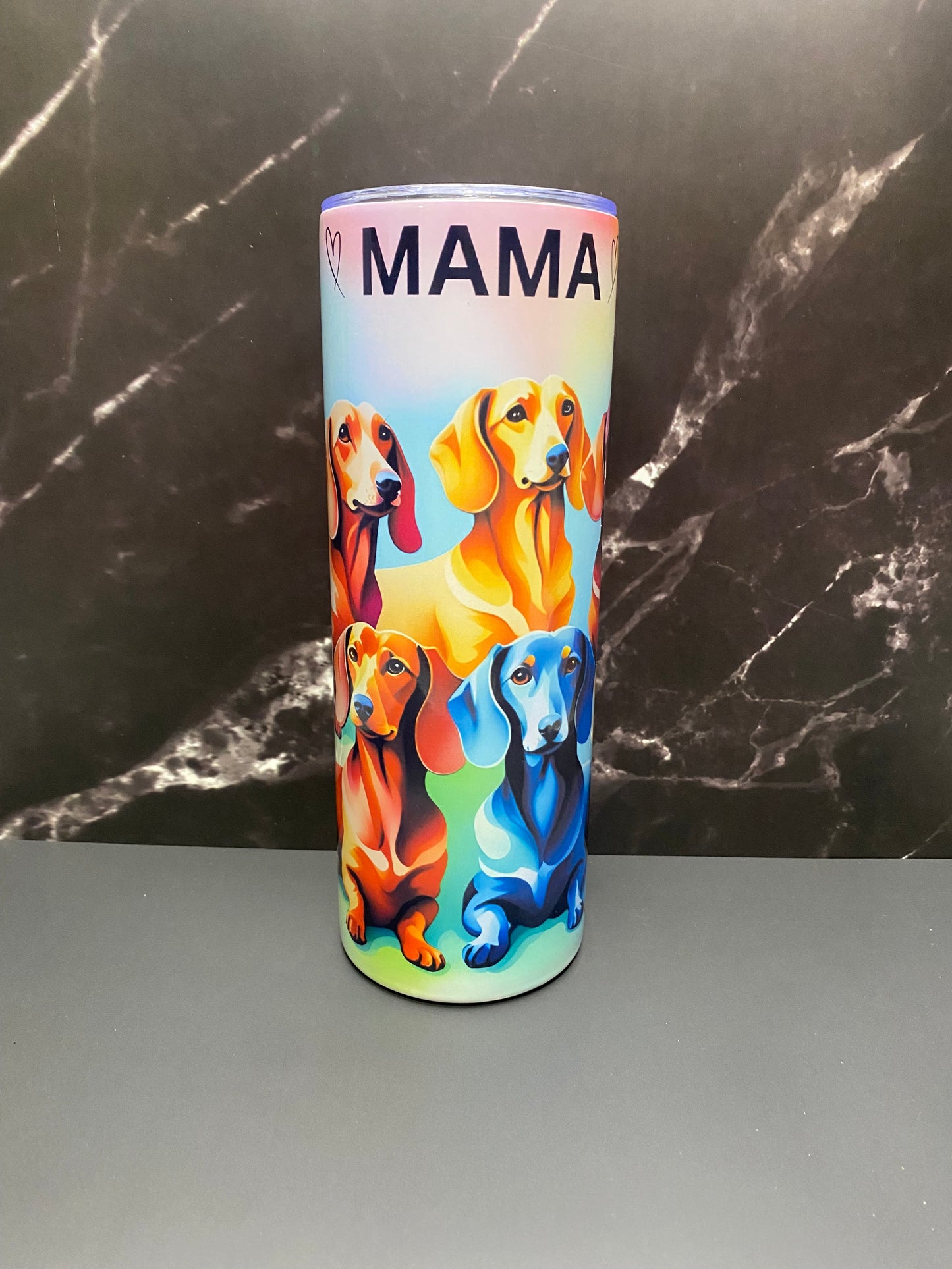 Colorful Watercolor Mama Dachshunds